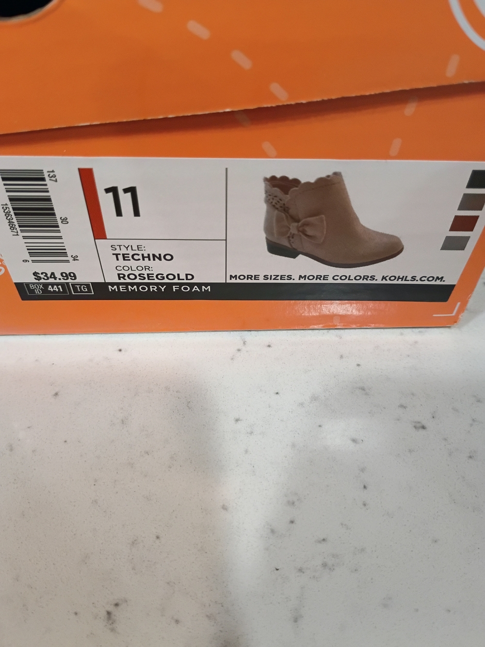 NEW Jumping Beans Ankle Boots With Bows Rose gold  Size 11 Girls - Picture 7 of 7